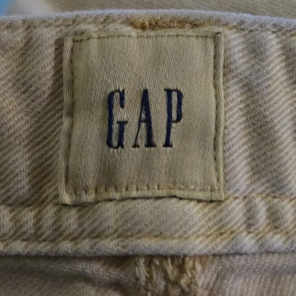 GAP Asymmetrical Yellow Upcycled Skirt with Frayed Hem - Picture 2 of 4